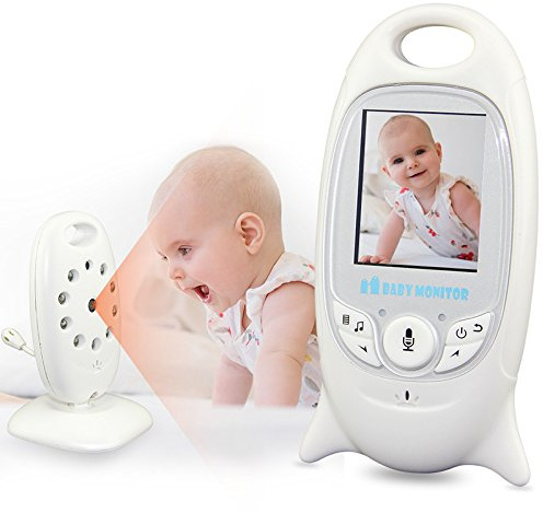 BW ny 2-tums trådlös digital babymonitor kamera ljud video säkerhet baby monitor med 8 LED nattvision, 2-vägs samtal, temperaturövervakning inbyggda vaggvisor