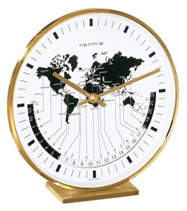 Hermle Reloj de Mesa, latón, Dorado, 19 cm x 18 cm x 6,5 cm