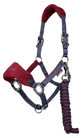 Lemieux Vogue Fleece headcollar e Leadrope headcollar - Borgogna/Navy, COB