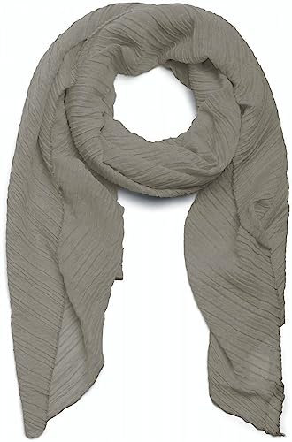 styleBREAKER Damen Schal fein gekreppt | Leichter Plissee-Schal für stilvolle Looks | Elegantes Halstuch mit fließenden Falten | Modisch Vielseitig & Angenehm weich | 96 x 192 cm, Farbe:Grau