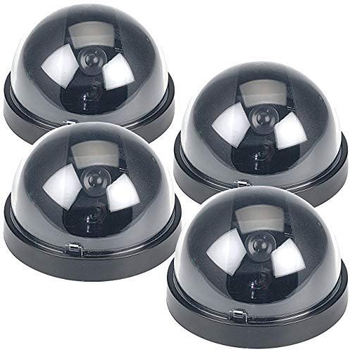 VisorTech Fake Überwachungskameras: 4er-Set Überwachungskamera-Attrappen Dome-Form (Dummy außen, gefälschte Kameras, Alarmanlage)