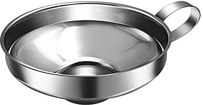 Imbuto in acciaio inox, grande apertura, imbuto per marmellata, grande diametro, regolabile, per il trasferimento di fagioli, liquidi, olio, marmellata, salsa per insalata, 15 cm