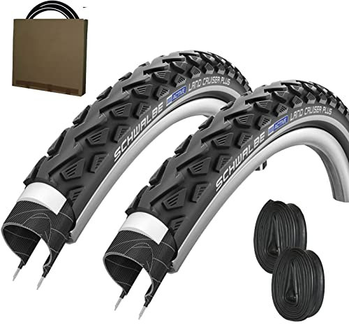 Schwalbe Fahrrad Reifen Land Cruiser Plus HS450 Reflex Pannenschutz 28x1.40 | 37-622 + DV Schlauch (Set 2 Stück)