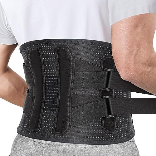 Rückenbandage für Männer und Frauen, Atmungsaktive Rückenstützgürtel, Rückengurt, Lendenwirbelstütze Gürtel zur Linderung von Schmerzen im Unteren Rücken, Ischias, Bandscheibenvorfall (80-100 cm)