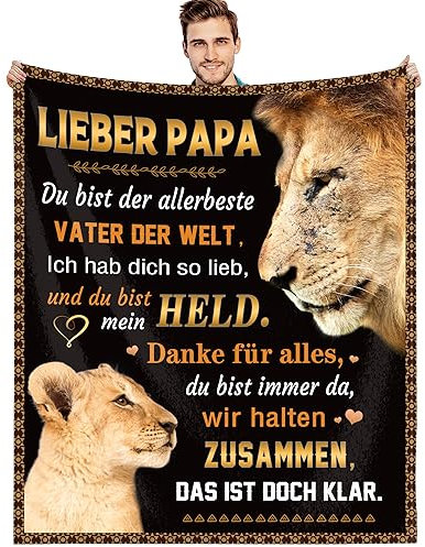 G-dake Geschenke für Papa Vater Geburtstag Geburtstagsgeschenk von Tochter Sohn Geschenkideen für Vatertagsgeschenk Weihnachten Erntedank, Papa Decke Kuscheldecke Flauschig 130x150cm