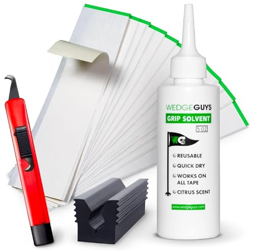 Wedge Guys Golf Grip Kits for Regripping Golf Clubs - Professional Quality - Options Include Hook Blade, 15 or 30 Tape Strips, 5 or 8 oz Solvent, Grip Tape Remover, Bench Vise & Rubber Clamp