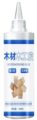 Pegamento para madera transparente, pegamento para reparación de muebles de madera | Pegamento de carpintero de 180 ml, adhesivo transparente y ecológico para madera | Pegamento seguro profesional, pe