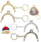 SGERUFZ 4 Pièces Fermoir Porte Monnaie Retro Métallique, Fermoir de Porte Monnaie avec Porte-Clé, Cadre Fermoir Cadre de Sac à Main pour DIY Porte-Monnaie Faisant (Semi-Circulaire)