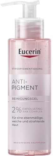 Eucerin Anti-Pigment Gel Detergente Viso 200 ml, Detergente schiumogeno antimacchie con 2% complesso esfoliante viso AHA, Acido Glicolico e Acido Lattico, Cleanser per tutti i tipi di pelle