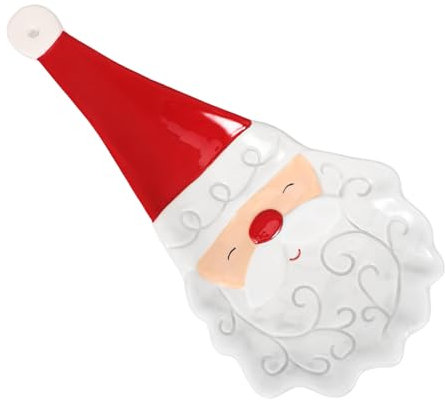 HOLIDYOYO Soporte Para Cuchara Navidad Reposapiés De Santa Claus Elegante y Práctico Soporte Para Cucharas y Utensilios De Cocina