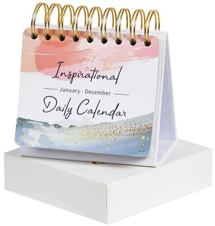 Calendario giornaliero motivazionale e ispiratore, calendario giornaliero con citazioni ispiratrici, 12,4 x 12,7 cm, decorazione perpetua per scrivania da ufficio, regali ispiratori, design eleganti