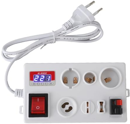 DriKou Tester LED, Tester di Tensione, Misurazione della Potenza di Corrente Multifunzionale Display a LED Tester per Lampada per B22 E14 E27 GU10 G4 a G12 G9