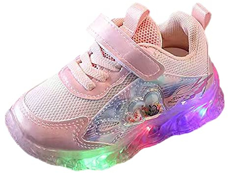 Générique Scarpe Luminose per Ragazze Bambino LED Passeggiata Sneaker Ragazze Scarpe Da Ginnastica Bambini Bambino Bambino Scarpe Casual Scarpe Da Ginnastica Ragazza Rosso, Rosa, 30 EU