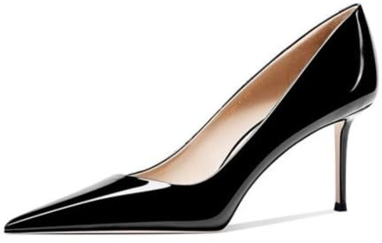Générique Escarpins en Cuir Verni À Bout Pointu Confortables pour Femmes Talons Aiguilles Fins Chaussures Fermées Slip on Chic Bureau Soirée