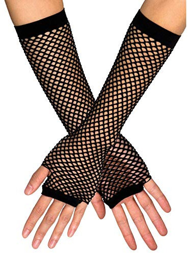 Boland 03060 - Handschuhe New York, Schwarz, Einheitsgröße für Damen, Netzhandschuhe, Accessoire, Karneval, Themenparty, Mottoparty