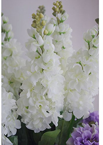 Miguor Künstliche Blumen Dekoration Einzelkopf Hyazinthe gefälschte Blumen 3 Stück ein Set für jede Dekoration Hochzeit Dekor Home Decor Tischdekoration DIY Blumenarrangement (weiß)