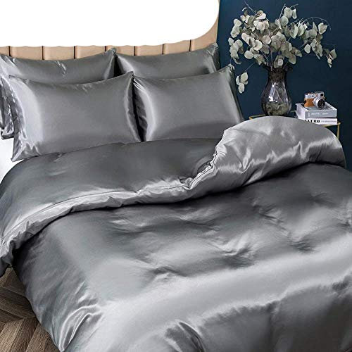 Satin-Seide-Bettwäsche-Set, Bettwaren & Bettwäsche, Seidenbettwäsche, King-Size-Bett, Bettbezug, Kissenbezüge, Spannbetttuch, Super-Kingsize-Bett