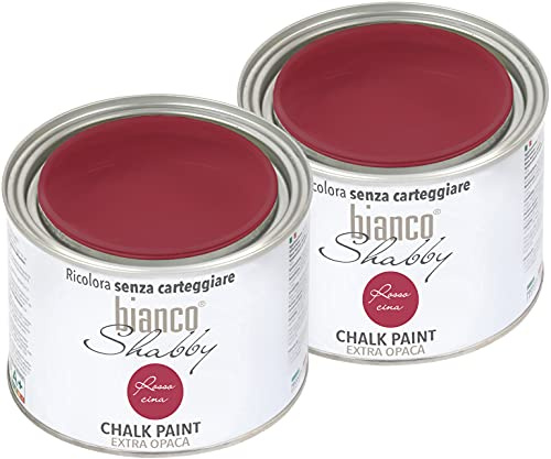 CHALK PAINT Rouge Chine Peinture Shabby Chic Vintage pour meubles et murs EXTRA mat (OFFRE 2 x 500)