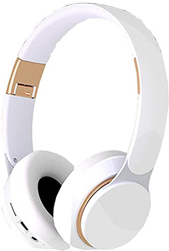 ZTBGY Bluetooth-hörlurar över örat, trådlösa vuxna DJ-hörlurar hybrid aktiva brusreducerande hörlurar med 20 timmars speltid och minnesskum öronkåpor inbyggd mikrofon, för DJ/TV/PC/telefon (vit)