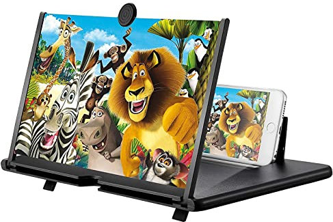 18 Zoll Handy Bildschirmlupe, ausziehbarer HD-Bildschirmverstärker, Augenschutz 3D Display-Expander für Videos & Film, Bildschirmvergrößerung für alle Handys (Schwarz)