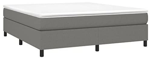 vidaXL Estructura de Cama con somier de Tela Gris Oscuro 160x200 cm