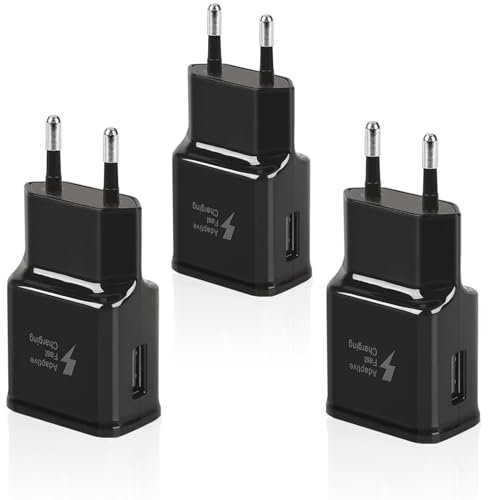 3er Pack USB Ladegerät Netzstecker für Samsung Galaxy S21 S20 S10 S9 S8 S7 S6 Edge/Plus/Active A03 A12 A13 A14 A20e A34 A51 Note 8/9 und Andere Smartphones, Schnellladegerät Handy Netzteil Adapter
