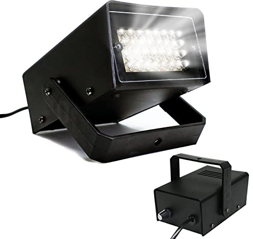 ENUOLI Mini Strobe Light-32 Super Bright LED Light Bulbs for Halloween,Variable Flash Speed Control Flashing Lights for Christmas,Clubs,Stage Light Effect,Disco,Bars,Party Lights(White Color)