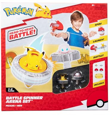 Pokémon Battle Spinner Arena Set – Deux toupies de Combat avec Deux lanceurs de balles Poké et Une arène de Combat