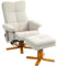 HOMCOM Massagesessel mit Hocker, Stauraum 360° drehbarer Elektrischer Relaxsessel mit Liegefunktion, TV-Sessel Fernsehsessel mit Seitentasche Fernbedienung für Wohnzimmer, Polyester, Cremeweiß