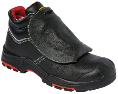 Scarpe Antinfortunistiche per Lavoro da Saldatore Modello Alto in Pelle Verniciata Nera : S3S FO SR HRO (Nero, Sistema Taglie Calzature EU, Adulto, Uomo, Numero, Media, 39)