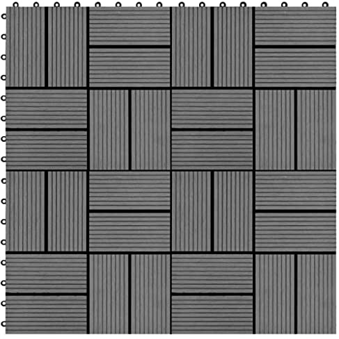 Générique Carreau de terrasse 11 pcs WPC 30 x 30 cm 1 m² Gris,Quincaillerie,Matériaux de Construction,Tapis & revêtements de Sol,Gris,9 KG,45030