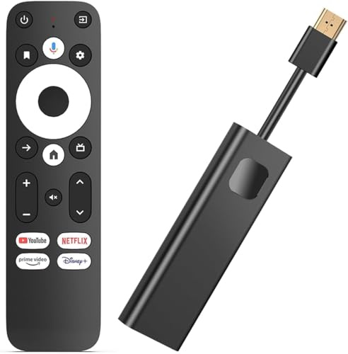 Phantom Dcolor GD1 4K Android TV Stick Certified Streamer Media Player Assistant voice remote Prime Video Chromecast Play Store Bluetooth 4K HDR 10+ Dolby Audio XM3 2.1 Dual Band WiFi USB-C