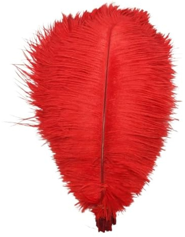 35–40 cm fjädrar för hantverk, bröllopsdekoration, hotellfest, vita och svarta fjädrar (röd, 10 st)