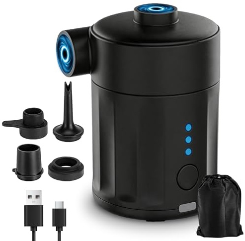 CIOXSOIO 2 in 1 Pompa Elettrica,4000mAH con 4 Ugelli