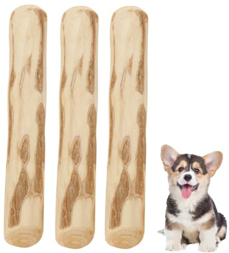 3PCS Coffee Wood Dog Chew,Durable Dog Chew Sticks,Puppy Teething Chew for Dental Care, Natural Wooden Chews Boredom Relief,Olive Wood Dog Chew for Small to Medium Dogs and Teething Puppies