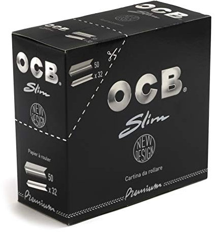 OCB Papier à Rouler Slim (Lot de 50) Noir, 1 pièce