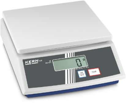 Bänksskala [Kern FCE 15K5N] bänkvåg på entrénivå, mobil, praktisk, lätt, vägningsområde [Max]: 15 kg, läsning [d]: 5 g, reproducerbarhet: 10 g, linjäritet: 15 g, vägplatta: BxD 252 x 228 mm (plast)