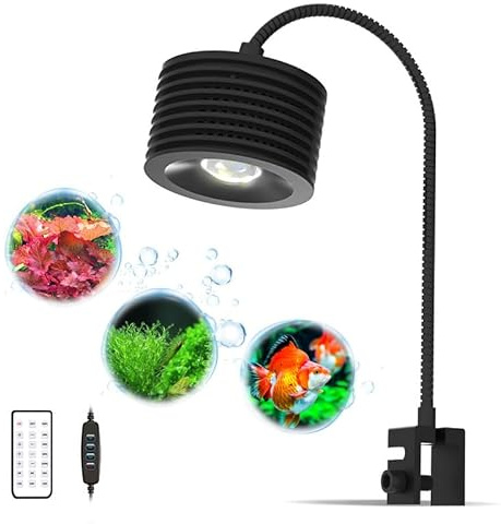 Lominie LED Aquarium Light, Planted Tank Light 4 Channels Remote Control 6500K Aquarium LED Lamp for Freshwater Fish Tank Refugium with Gooseneck (A20 Freshwater)