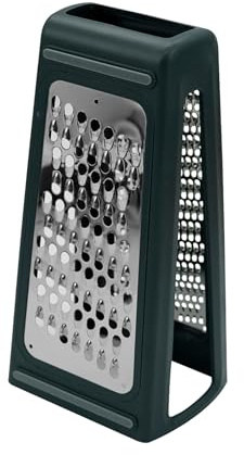 Fackelmann Rallador de Cocina Acero Inoxidable Tipo Pirámide, Poliestireno y Silicona para un Agarre Seguro, 22x13x9 cm, 1 ud.