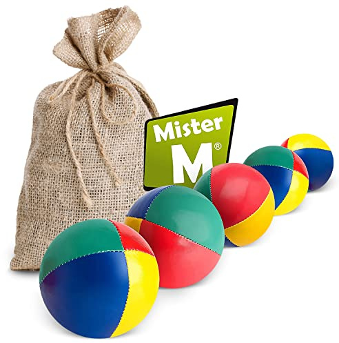 Mister M | 5 Palline Giocoleria Set | Facile da afferrare Palle Diablo Giocoleria | Rivestimento Impermeabile e Rivestimento Ecologico Palline giocoliere | Adatto a Principianti e Professionisti