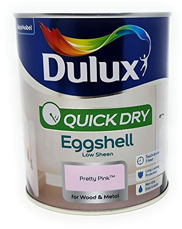 Dulux 5358167 Quick Dry Eggshell Paint - Pretty Pink - 750ML