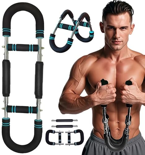 Twister Arm Trainer-60-110lb Adjustable Workout Equipment,Arm Chest Shoulders and Forearms Muscle Training Fitness Equipment,Portable Spring Resistance for Home travel Workout Equipment (Black-Blue)