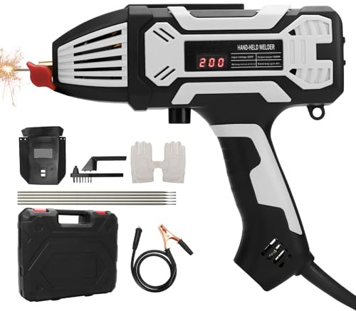 FormiPow Saldatrice Elettrodo Inverter 220V Saldatore ad Arco IGBT 200 A, Regolazione di Corrente Variabile, Display Digitale, per 3/32-1/8 (2,5-3,2mm) Barre Saldatrici, Saldatura Elettrico (Grigio)