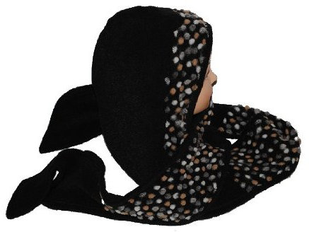 alles-meine.de GmbH schwarz Uni Kapuzenschal einfarbig Fleece Schal Schalmütze Fleece Kapuze Langer