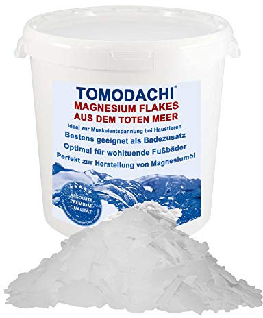 Magnesiumflocken, Magnesiumchlorid aus dem Toten Meer, 100% Naturprodukt - für Magnesiumöl, Magnesium Spray, Magnesium Fußbad, Magnesiumbad, Magnesium Badesalz 5 kg