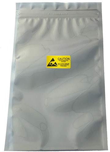 Daarcin Antistatische Beutel, ESD-Taschen, 10 Stück 30 x 40 cm, wiederverschließbar, große Größe für Motherboard-HDD, mit 10 Etiketten und elektronischem Gerät, antistatische Taschen für Grafikkarten