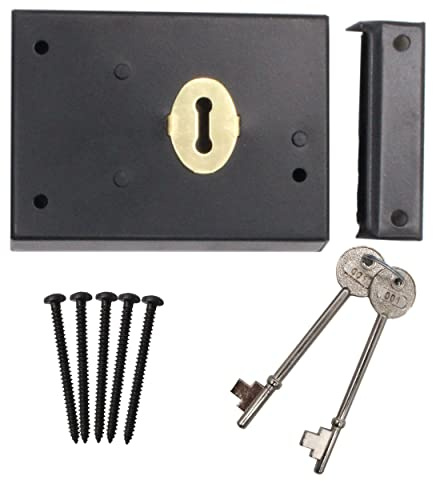 Rim Deadlock Surface Mounted Lock 106 x 83mm Black