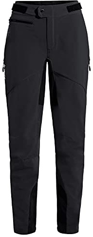 VAUDE Qimsa Softshell Pants II Fahrradhose Damen, Winddichte Softshellhose Damen für Ganzjahres-Biker, Fahrradhose Winter Damen atmungsaktiv & wasserabweisend – in Schwarz, Größe: 36