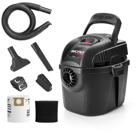 Shop-Vac 2021005 1 Gallon Micro Wet/Dry Vacuum, 1.0 Peak HP, 1.25 Inch Diameter x 4 Foot Hose, 6 Food Cord, Lightweight and Portable, Quick Wet/Dry Pickup