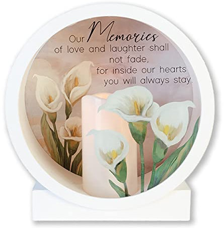Carson Caja de sombra de linterna conmemorativa con vela LED sin llama, regalo de condolencias para funeral por la pérdida de un ser querido, linterna de recuerdo para decoración del hogar (recuerdos)